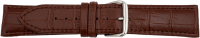 leather watch strap crocodile grain dark brown