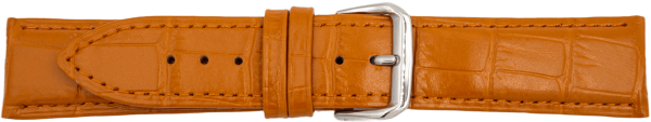 leather watch strap crocodile grain brown