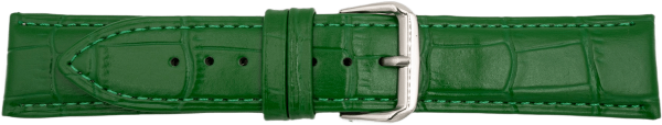 leather watch strap crocodile grain green