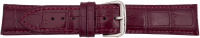 leather watch strap crocodile grain purple