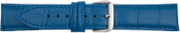 Lederuhrarmband Krokopr&auml;gung blau