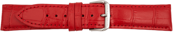 Lederuhrarmband Krokopr&auml;gung rot