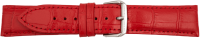 leather watch strap crocodile grain red