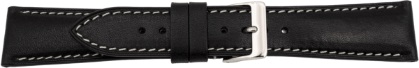 Lederuhrarmband schwarz | Italienisches Leder