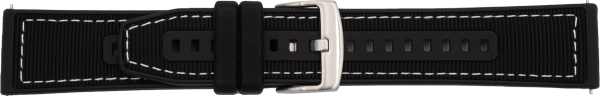 silicone hybrid watch strap black