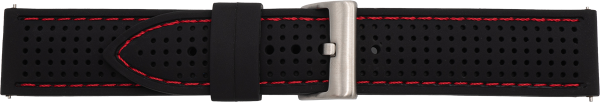 silicone watch strap racing black/red