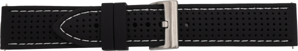 Silikonuhrarmband Racing schwarz/weiß