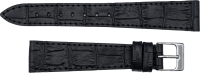 PREMIUM Lederuhrarmband Krokoprägung schwarz