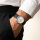 PREMIUM Lederuhrarmband Krokoprägung schwarz