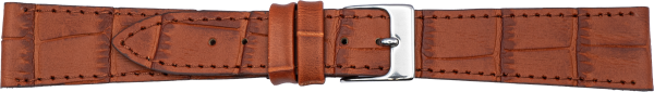 PREMIUM Lederuhrarmband Krokopr&auml;gung braun
