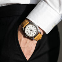 PREMIUM Lederuhrarmband Krokoprägung goldbraun