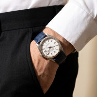 PREMIUM Leather Watch Strap Croco Embossed Dark Blue