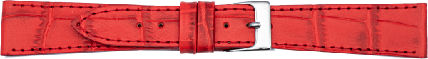 PREMIUM Lederuhrarmband Krokoprägung rot