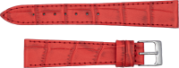 PREMIUM Lederuhrarmband Krokoprägung rot