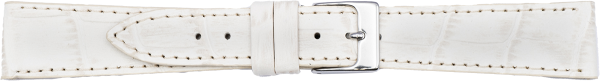 PREMIUM Lederuhrarmband Krokopr&auml;gung wei&szlig;