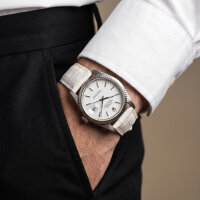 PREMIUM Leather Watch Strap Croco Embossed White