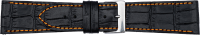 PREMIUM Lederuhrarmband Krokoprägung schwarz/orange