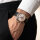 PREMIUM Lederuhrarmband Krokoprägung schwarz/orange
