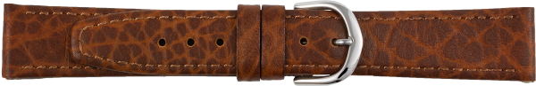 leather watch strap elephant grain brown