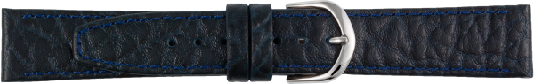 leather watch strap elephant grain dark blue