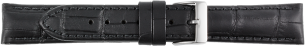Lederuhrarmband Krokopr&auml;gung schwarz