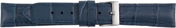 leather watch strap crocodile grain dark blue