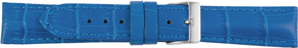 Lederuhrarmband Krokopr&auml;gung blau