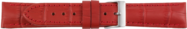 leather watch strap crocodile grain red