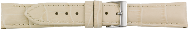 Lederuhrarmband Krokoprägung beige