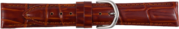 Lederuhrarmband Krokoprägung braun