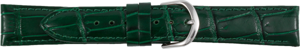Lederuhrarmband Krokopr&auml;gung gr&uuml;n