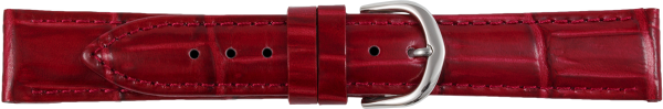 leather watch strap crocodile grain red