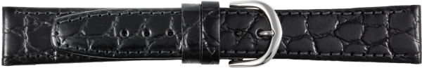 Lederuhrarmband Krokopr&auml;gung schwarz