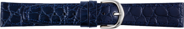 Lederuhrarmband Krokopr&auml;gung dunkelblau