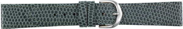 leather watch strap lizard grain grey
