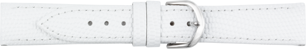 Lederuhrarmband Eidechspr&auml;gung wei&szlig;