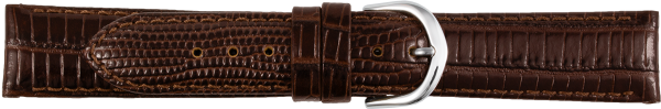 leather watch strap teju grain dark brown