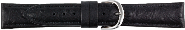 Lederuhrarmband Strau&szlig;enpr&auml;gung schwarz