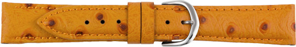 Leather Watch Strap Ostrich Embossed Cognac