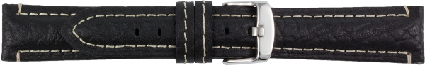 Lederuhrarmband Elefantenpr&auml;gung schwarz