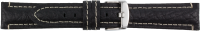 Lederuhrarmband Elefantenpr&auml;gung schwarz