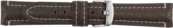 Lederuhrarmband Elefantenprägung dunkelbraun