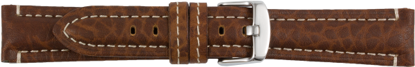 Lederuhrarmband Elefantenprägung braun