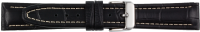 Lederuhrarmband Krokopr&auml;gung schwarz