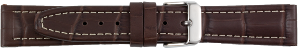 leather watch strap crocodile grain brown