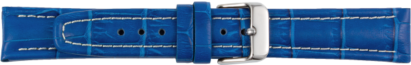 Lederuhrarmband Krokopr&auml;gung blau