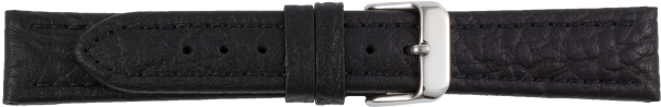 Lederuhrarmband Elefantenpr&auml;gung schwarz