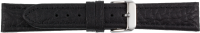 Lederuhrarmband Elefantenprägung schwarz