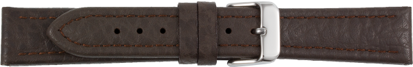 Lederuhrarmband Elefantenprägung dunkelbraun