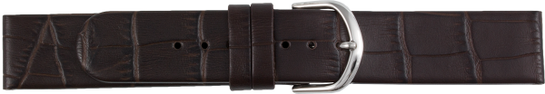 leather watch strap crocodile grain dark brown